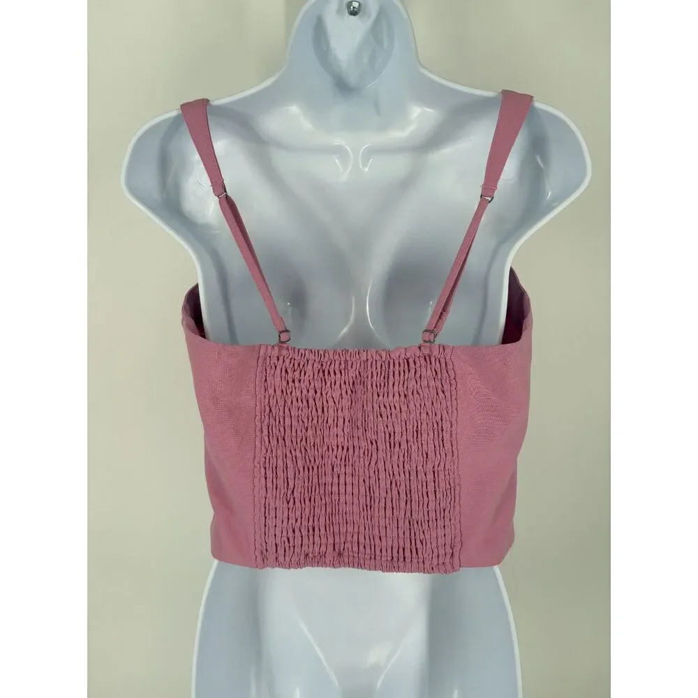NWTs Abercrombie & Fitch Pink Structured Crop Top | Square Neck